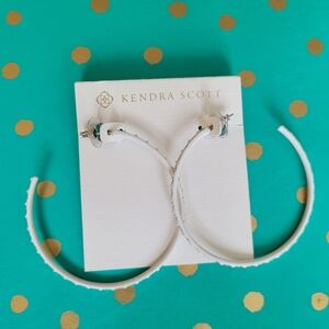 Kendra Scott Val White Matte Hoop Earrings